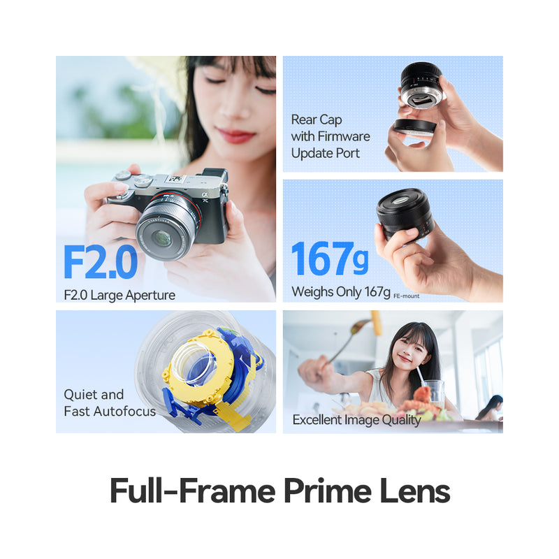 TTArtisan 40 mm f/2 Vollformat STM+ AF Autofokus Kompaktes Leichtobjektiv für E/Z/L