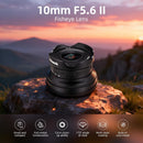 Pergear 10mm F5.6 II APS-C Fisheye-Objektiv, 172° Ultraweitwinkel-Objektiv mit manuellem Fokus für X/E/Z/RF/EOS-M und M4/3