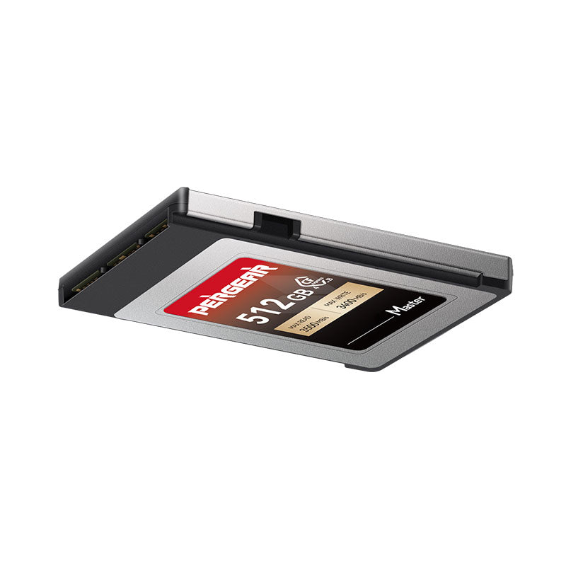 Pergear 512 GB CFexpress 4.0 Typ B-Speicherkarte – Hochgeschwindigkeits-Workflow für Canon, Nikon, Panasonic, Fuji und DJI Ronin 4D