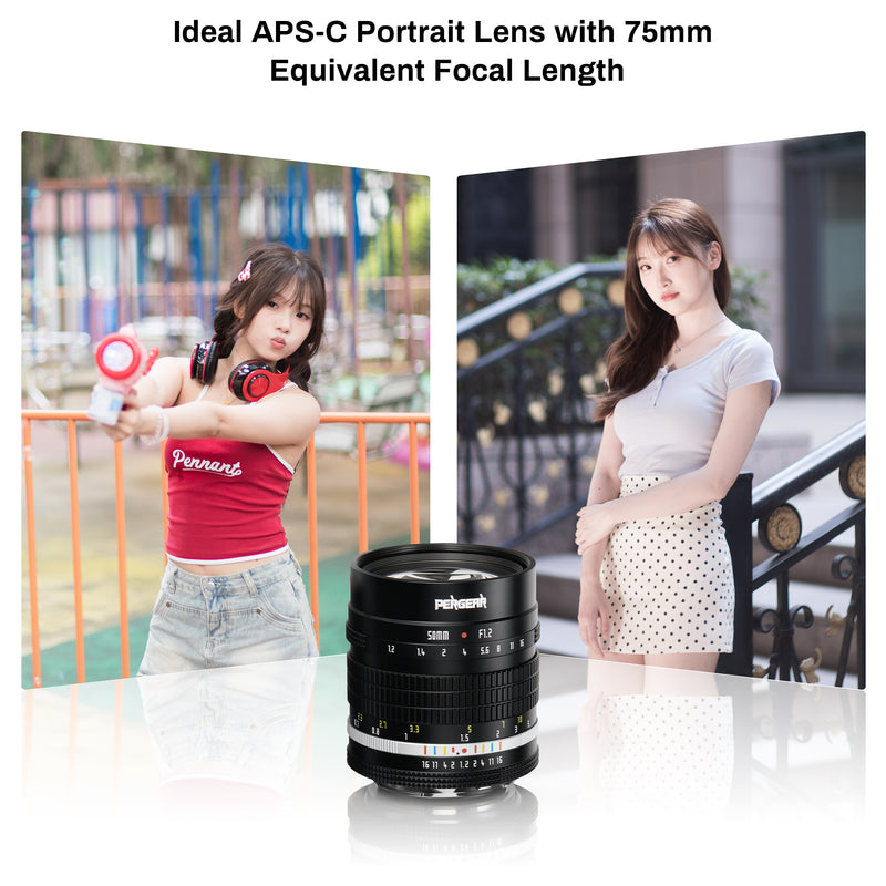 Pergear 50mm F1.2 APS-C MF-Objektiv mit großer Blendenöffnung für X/E/Z/RF- und M4/3-Bajonettkameras