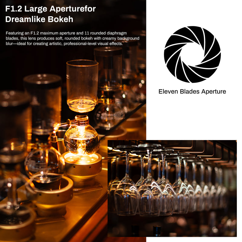Pergear 50mm F1.2 APS-C MF-Objektiv mit großer Blendenöffnung für X/E/Z/RF- und M4/3-Bajonettkameras