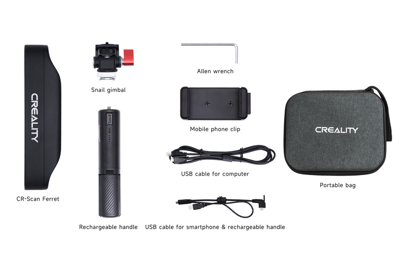Creality CR-Scan Ferret 3D-Scanner Kompatibel mit Android/Win10 11 (64-Bit)/Mac OS