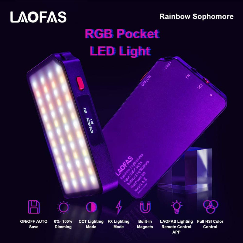 LAOFAS Rainbow Sophomore Vollfarb RGB LED Videoleuchte