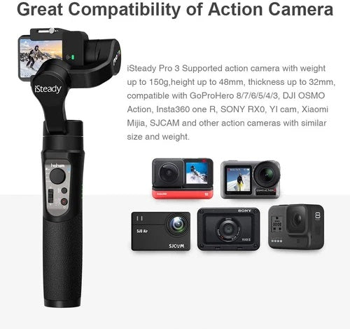 Hohem iSteady Pro 3, 3-Achsen Handheld Gimbal, kompatibel mit Action-Kameras