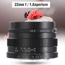 Zonlai 22mm f1,8 APS-C Weitwinkelobjektiv für Sony E Mount (schwarz)