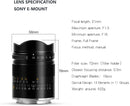 TTArtisan 21mm F1,5 Manuelles Vollbild Weitwinkelobjektiv für Sony E Mount