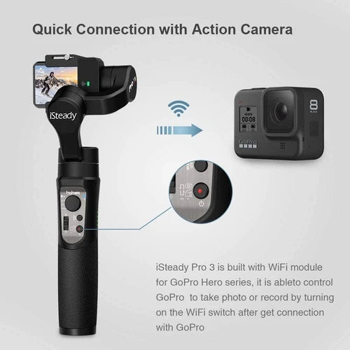 Hohem iSteady Pro 3, 3-Achsen Handheld Gimbal, kompatibel mit Action-Kameras