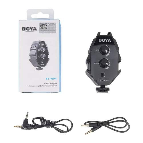 BOYA BY-MP4 2-Kanal-Audioadapter für Smartphone, DSLR und Camcorder