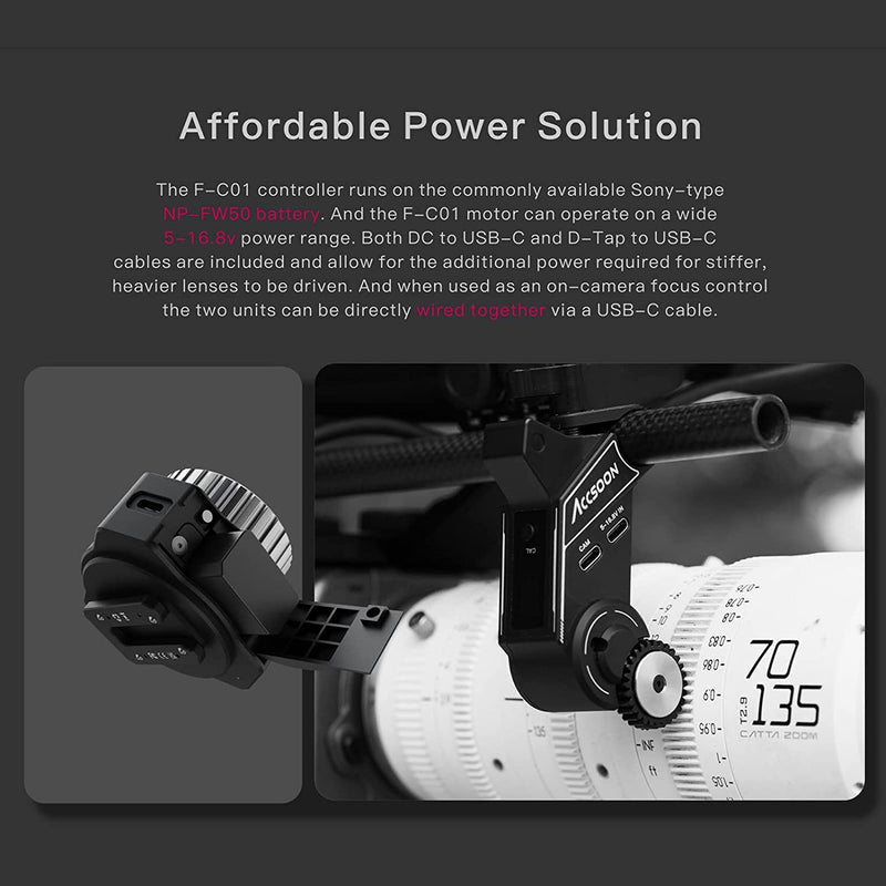Accsoon F-C01 Follow-Focus-System, kabellose/kabelgebundene Follow-Focus-Steuerung