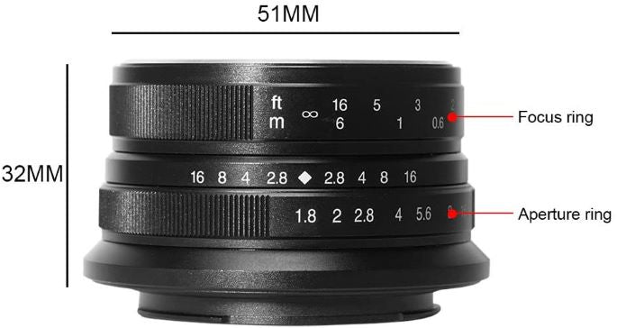 7artisans 25mm F1,8 Objektiv für Fuji X/Sony E/M4/3 Mount