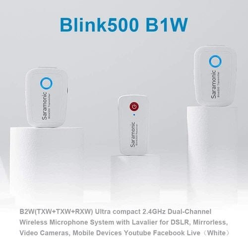 Saramonic Blink500 B1W/B2W(TXW+TXW+RXW) Drahtloses Mikrofonsystem