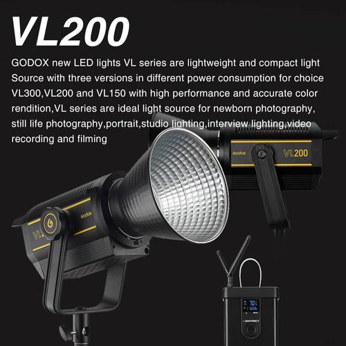 Godox VL150 / 200 / 300, LED-Videoleuchte mit BD-04 Barndoor Kit
