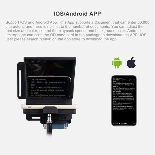 Pergear Mini Portable Adjustable Teleprompter für die Smartphone/ DSLR Aufnahme