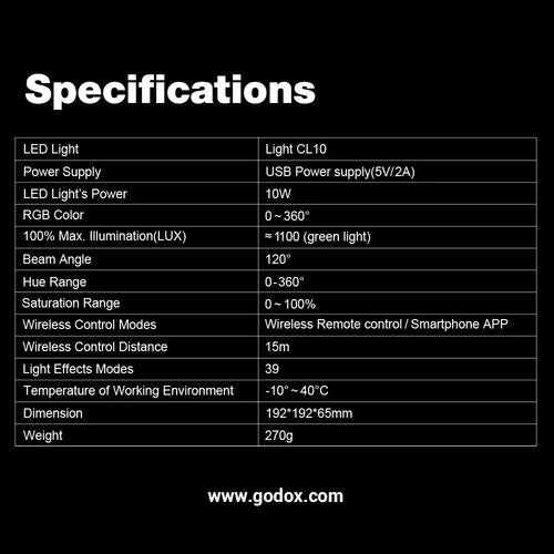 Godox CL10 LED Buntes Webcasting LED Atmosphärenlicht -- Vorbestellung