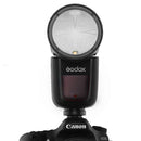 Godox V1 Flash mit Godox AK-R1 Zubehörkit für Nikon, Canon und Sony