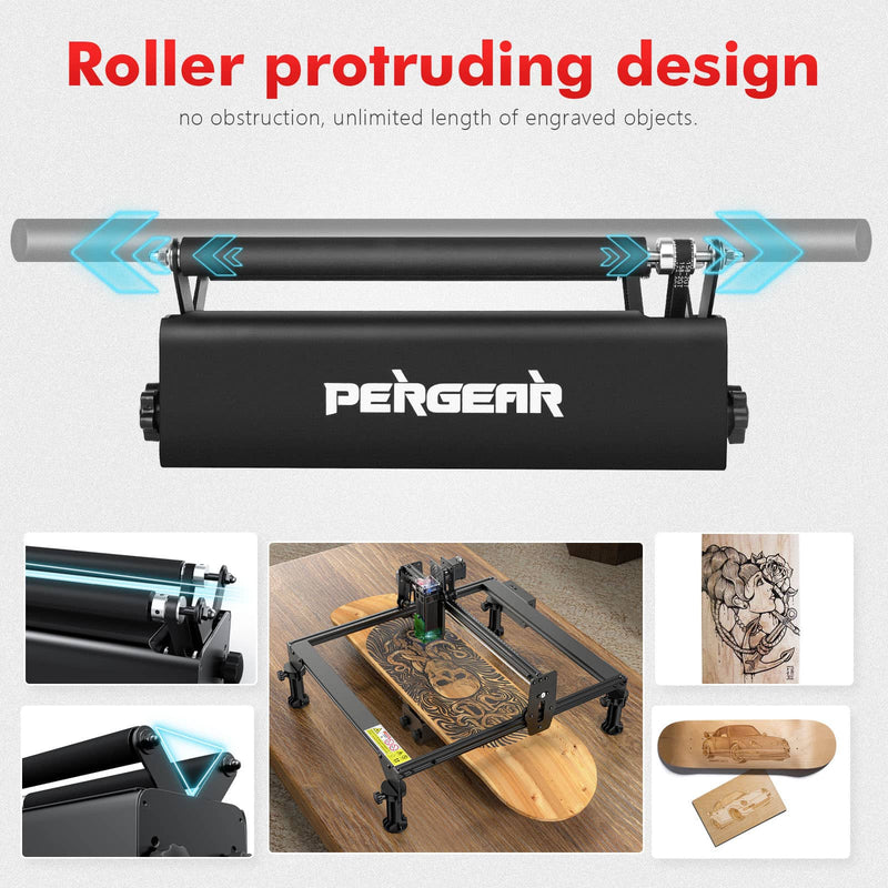 Pergear R3 Laser Rotary Roller für AtomStack Ortur, NEJE Lasergravurmaschine