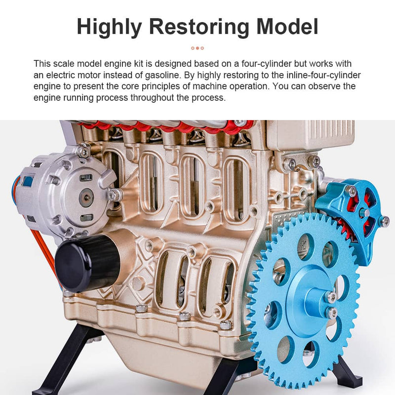 Teching Vierzylinder-Reihenmotor Modell Vollmetall-Montagesatz, 2021 NEUE Version