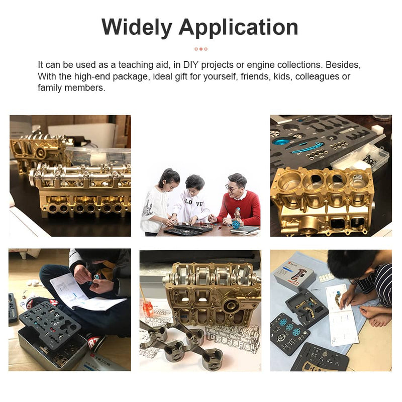 Teching Vierzylinder-Reihenmotor Modell Vollmetall-Montagesatz, 2021 NEUE Version