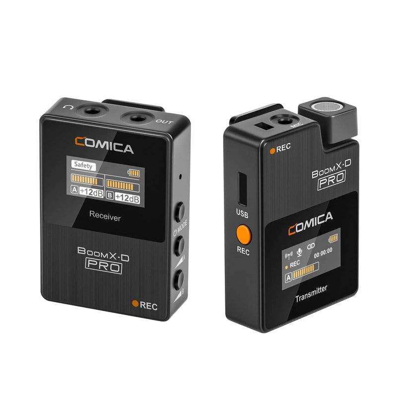 Comica BoomX-D PRO, 2,4 G digitales Dual-Kanal-1-Trigger-2-Funkmikrofon