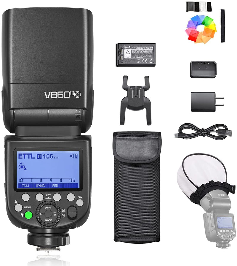Godox Ving V860III Speedlight TTL-Blitz-Kit für Canon, Sony, Fuji und Nikon Kameras
